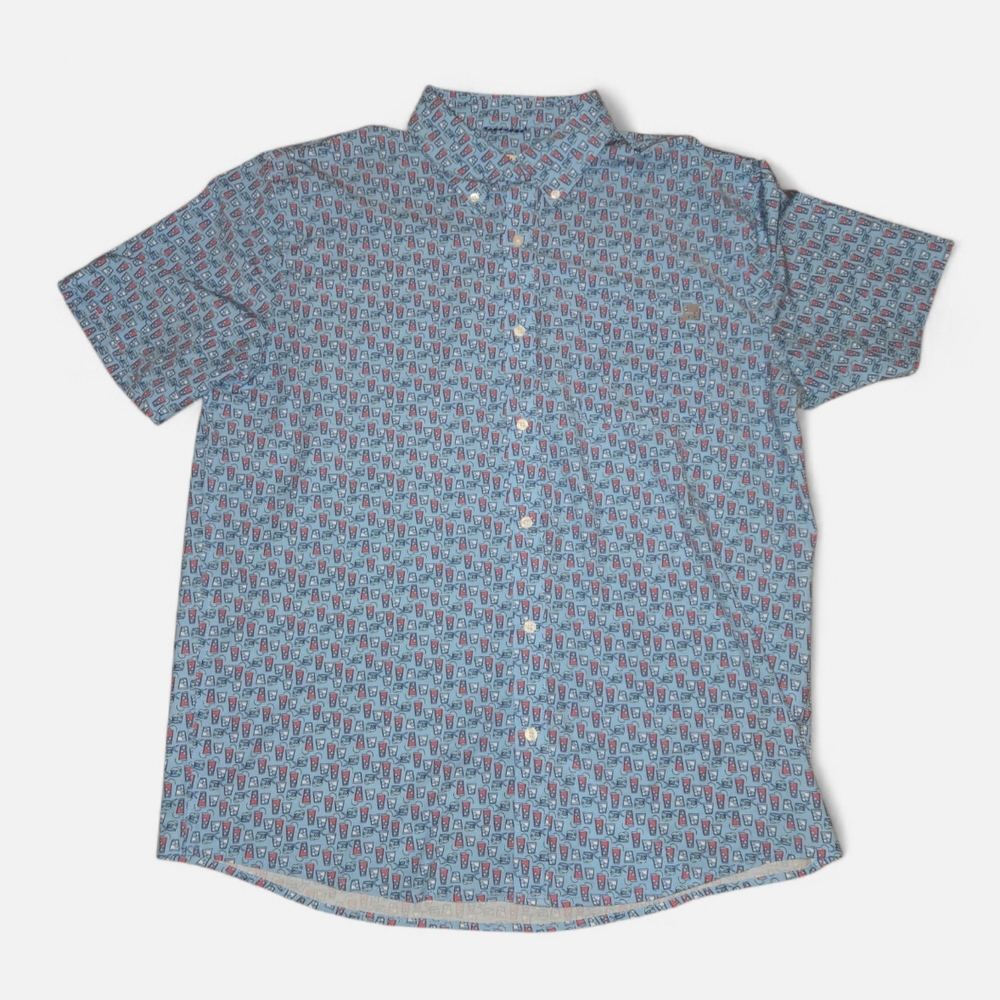 Men's Blue Patterned Shirt